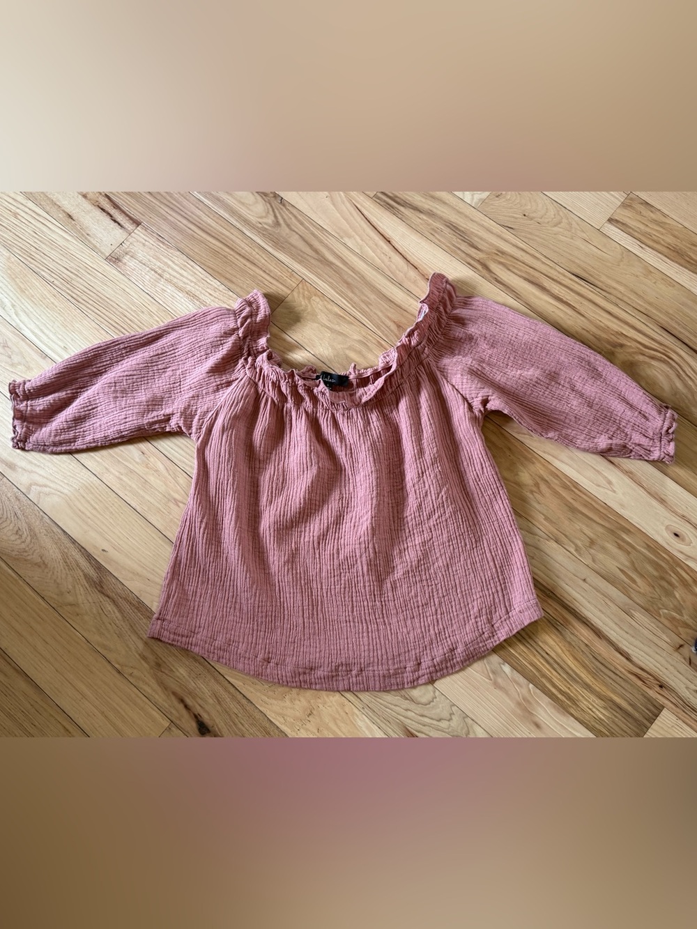 Lulus women’s Large dusty rose gauze peasant blouse boho cotton
